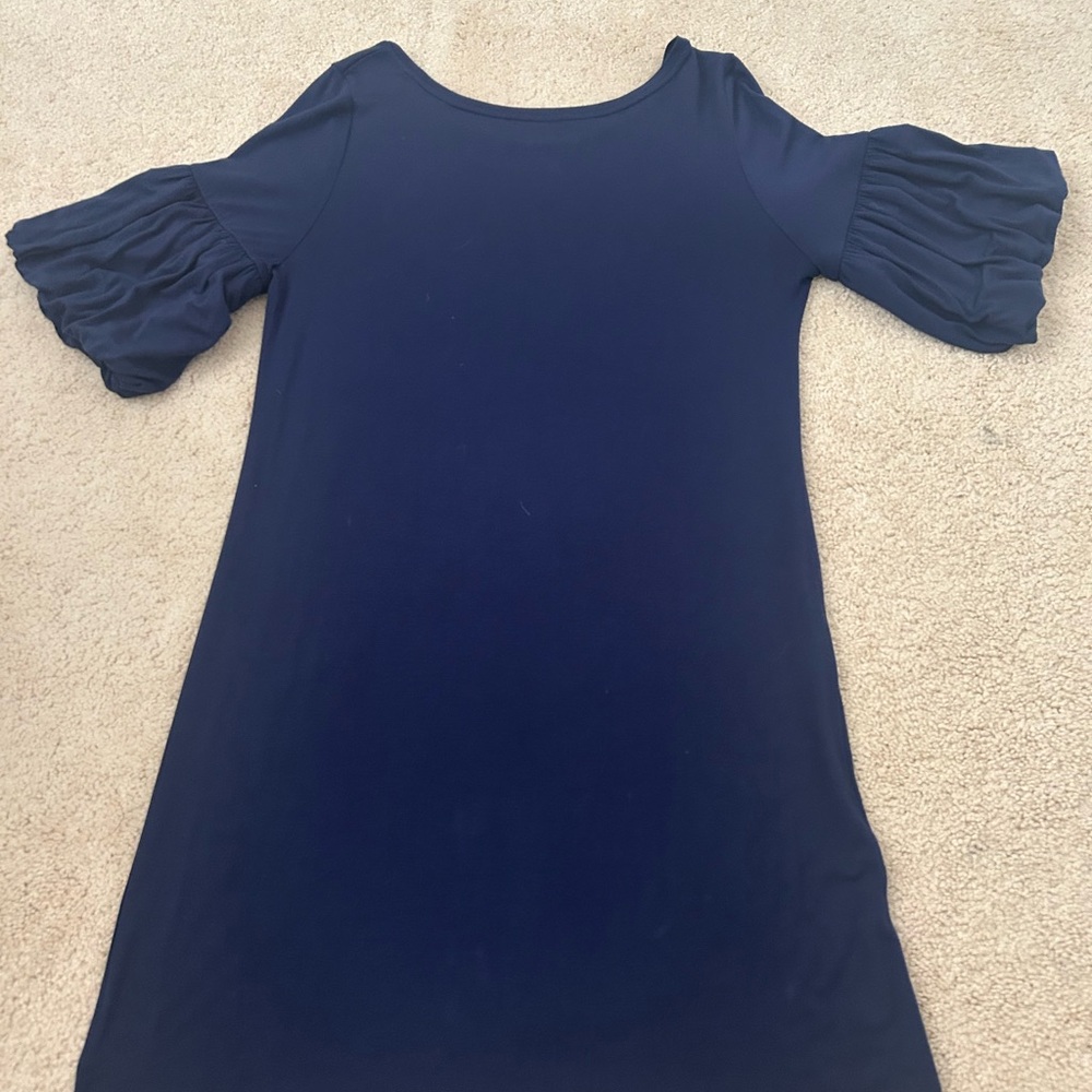 Lilly Pulitzer Navy dress with puffy sleeves